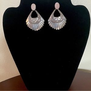 Navajo Concho Earrings Sterling Silver Vintage